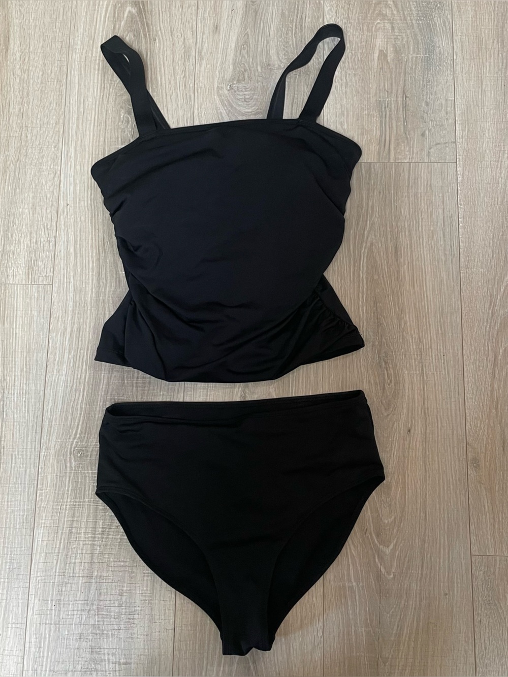 Eddie Bauer Black High-Waist Bandeau Set